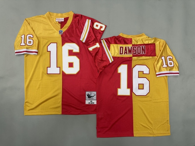 Men 2025 Kansas City Chiefs #16 Dawson red yellow Throwback Limited NFL Jersey style 001->kansas city chiefs->NFL Jersey